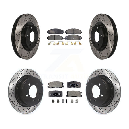 Front Rear Drill Slot Disc Brake Rotors Ceramic Pad Kit For 2008-2009 Dodge Caliber SRT-4 KDT-101900