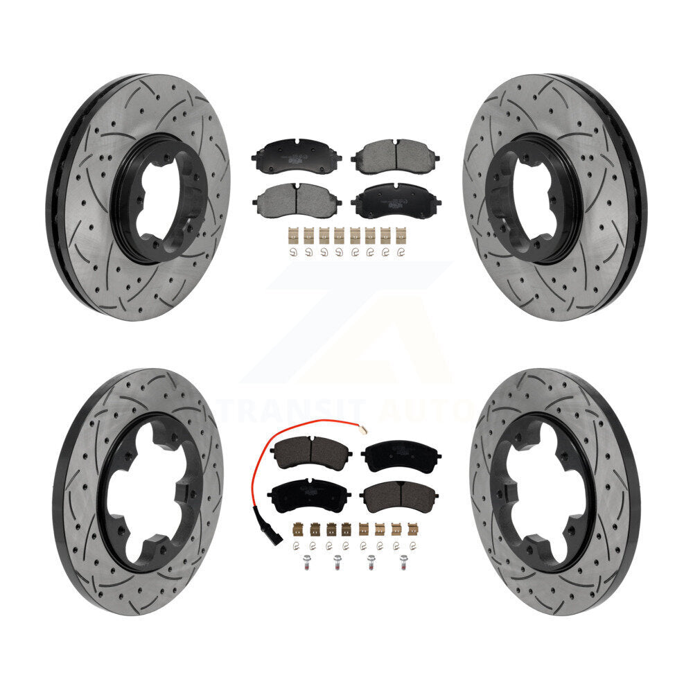 Front Rear Drilled Slot Brake Rotors Ceramic Pad Kit For Ford Transit-250 Transit-350 RWD KDT-101906