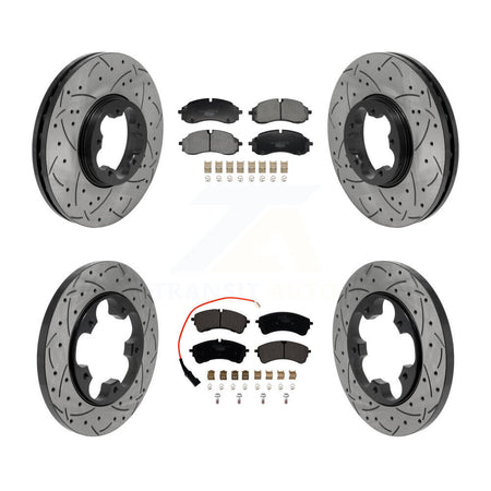 Front Rear Drilled Slot Brake Rotors Ceramic Pad Kit For Ford Transit-250 Transit-350 RWD KDT-101906