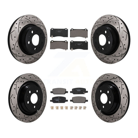 Front Rear Drill Slot Brake Rotors Ceramic Pad Kit For Tesla 3 With Gray Painted Calipers KDT-101924