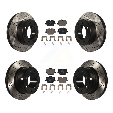 Front Rear Drilled Slot Brake Rotors Ceramic Pad Kit For Ram 3500 With Single Wheels KDT-101926