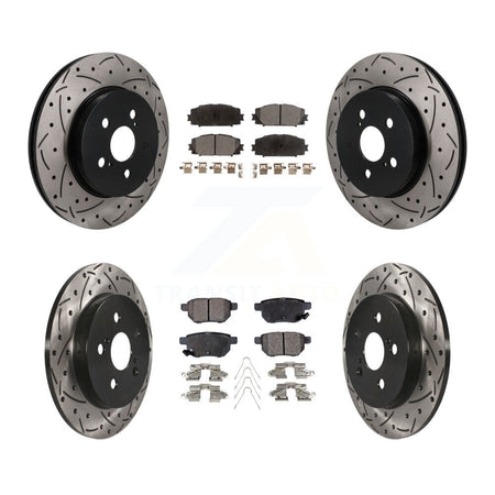 Front Rear Drill Slot Brake Rotors Ceramic Pad Kit For 2019 Toyota Prius Prime From 05 19 KDT-101933