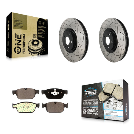 Front Drilled Slot Brake Rotors Ceramic Pad Kit For Volvo XC60 XC90 XC40 S60 Recharge C40 KDT-101959