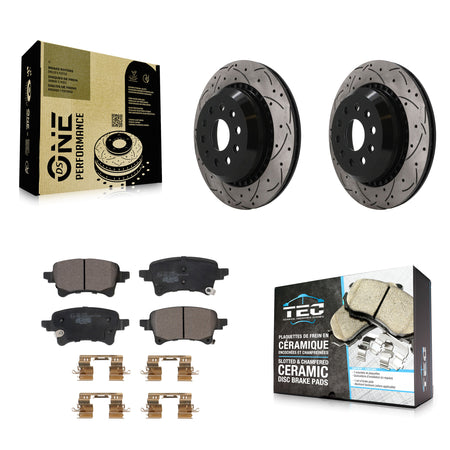 Rear Coated Drilled Slotted Disc Brake Rotors Ceramic Pad Kit For Jeep Wrangler Gladiator KDT-102024