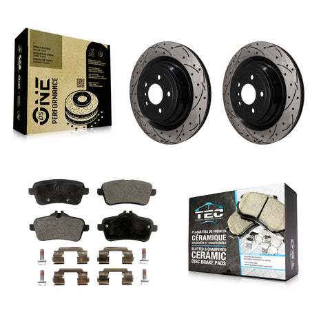 Rear Drilled Slot Brake Rotor Ceramic Pad Kit For Mercedes-Benz GL350 GLS450 ML400 GLS550 KDT-102035