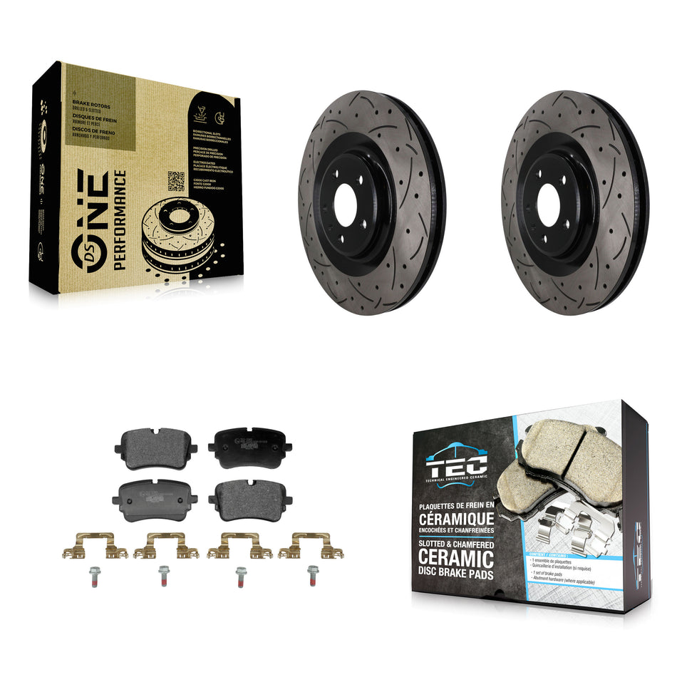 Rear Drill Slot Brake Rotor Ceramic Pad Kit For Audi Q7 Q8 e-tron Quattro SQ8 Sportback S KDT-102038