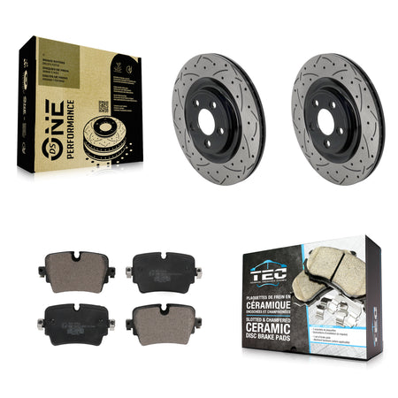 Rear Drill Slot Brake Rotors Ceramic Pad Kit For Jaguar XJ With 325mm Diameter Rotor KDT-102061
