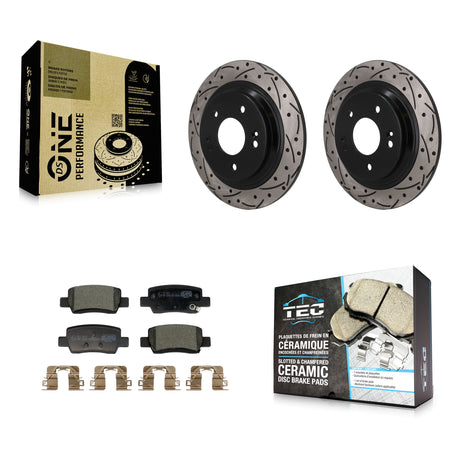 Rear Drilled Slot Brake Rotors Ceramic Pad Kit For Kia Seltos With Electric Parking KDT-102068