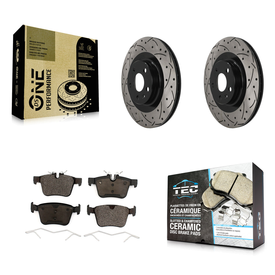 Rear Drill Slot Brake Rotor Ceramic Pad Kit For Volvo XC60 XC90 S60 V90 Cross Country S90 KDT-102083