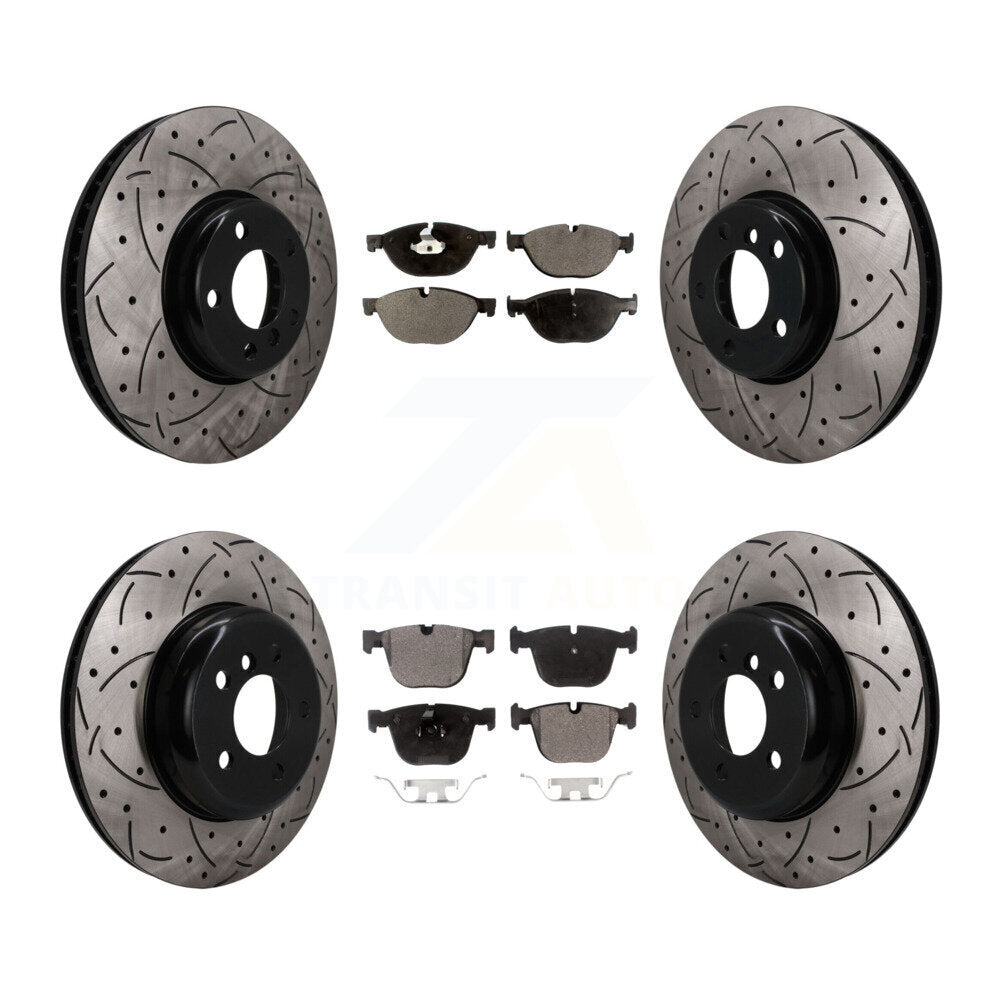 Front Rear Disc Brake Rotor And Ceramic Pad Kit (6Pc) For BMW 535i GT xDrive 740Li 740i 7 KDT-102096