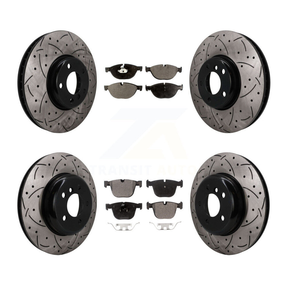 Front Rear Disc Brake Rotor And Ceramic Pad Kit (6Pc) For BMW 535i GT xDrive 740Li 740i 7 KDT-102096