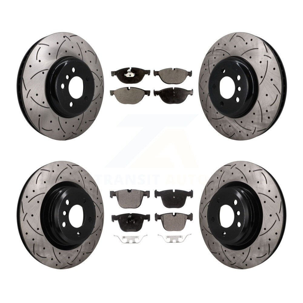 Front Rear Disc Brake Rotors And Ceramic Pads Kit (6Pc) For BMW 750i xDrive 750Li 550i GT KDT-102098