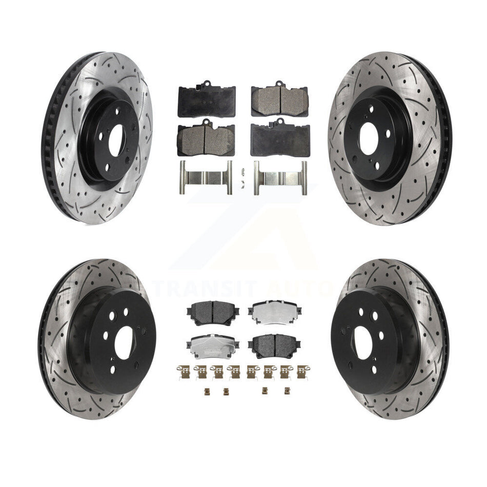 Front Rear Disc Brake Rotors And Ceramic Pads Kit (6Pc) For 2021 Lexus IS350 RC350 Base KDT-102168