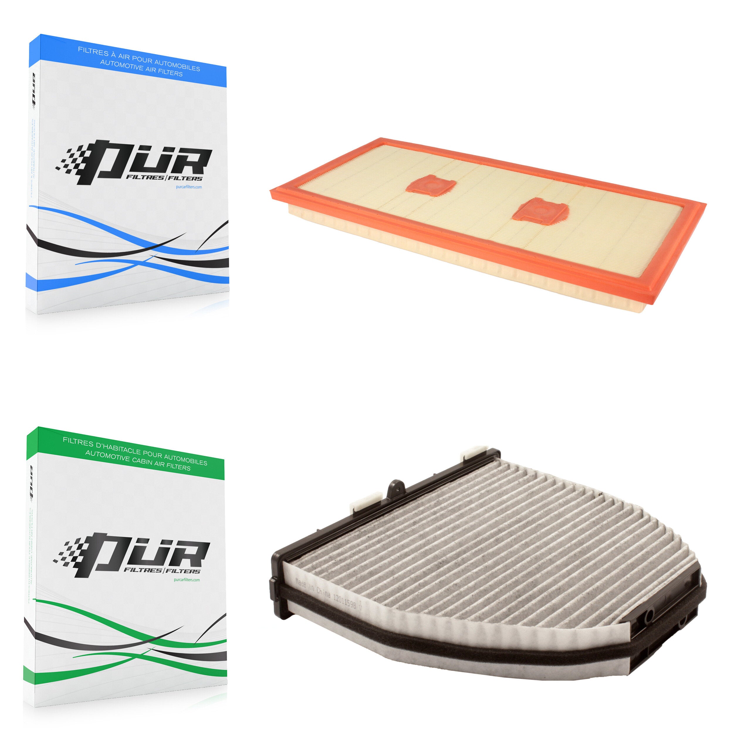 1x Air + 1x Cabin Filter (2 Total) Kit For Mercedes-Benz C300 GLK350 E350 C350 E300 E400 KFL-100314
