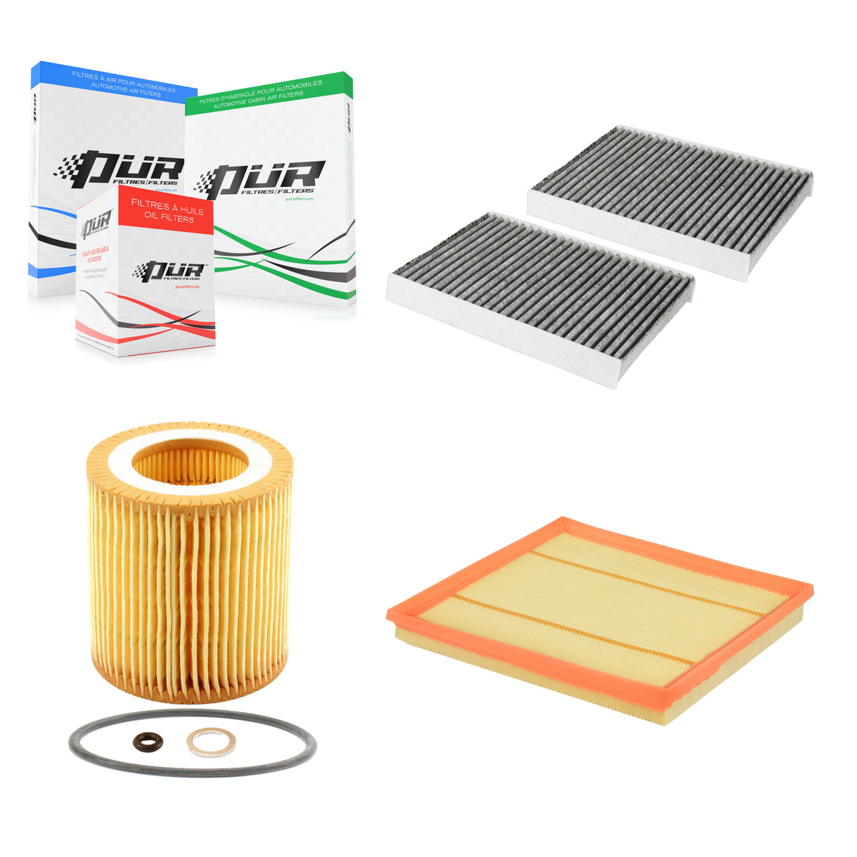 1x Air + 1x Cabin + 1x Engine Cartridge Oil Filter (3 Total) Kit For BMW 535i xDrive GT 5 KFM-100381