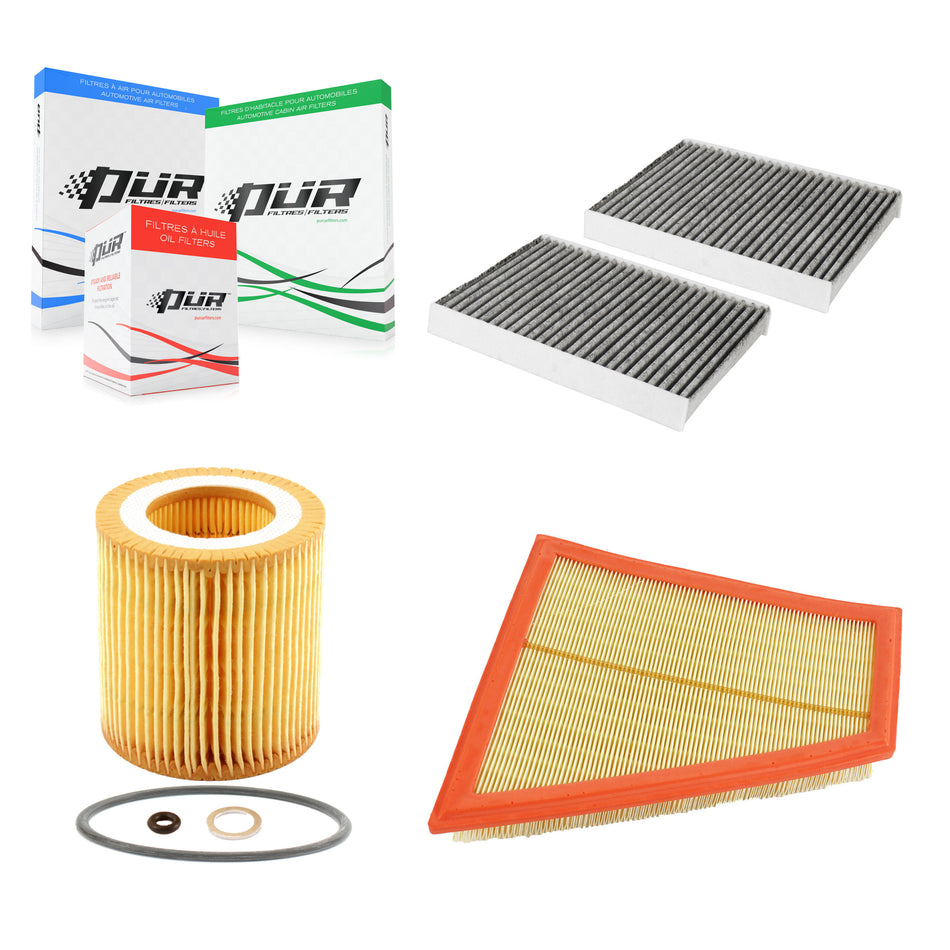 1x Air + 1x Cabin + 1x Engine Cartridge Oil Filter (3 Total) Kit For BMW 528i xDrive KFM-100382