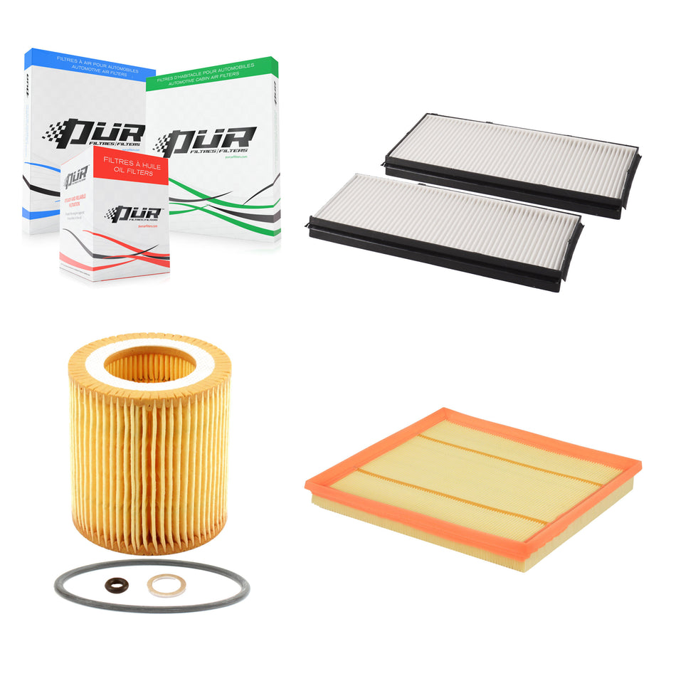 1x Air + 1x Cabin + 1x Engine Cartridge Oil Filter (3 Total) Kit For BMW X5 X3 535i GT KFM-100383