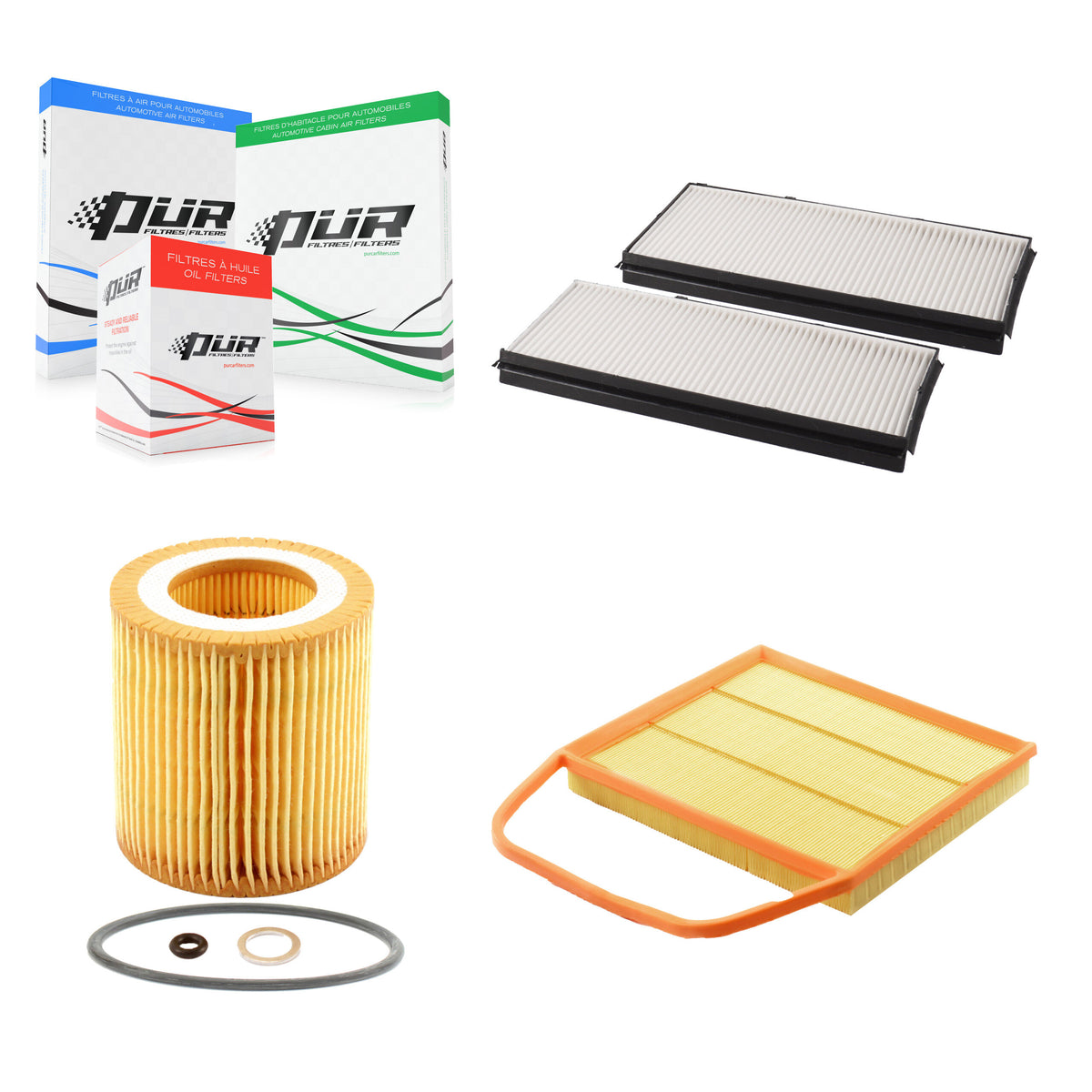 1x Air + 1x Cabin + 1x Engine Cartridge Oil Filter (3 Total) Kit For BMW 535i xDrive GT KFM-100385