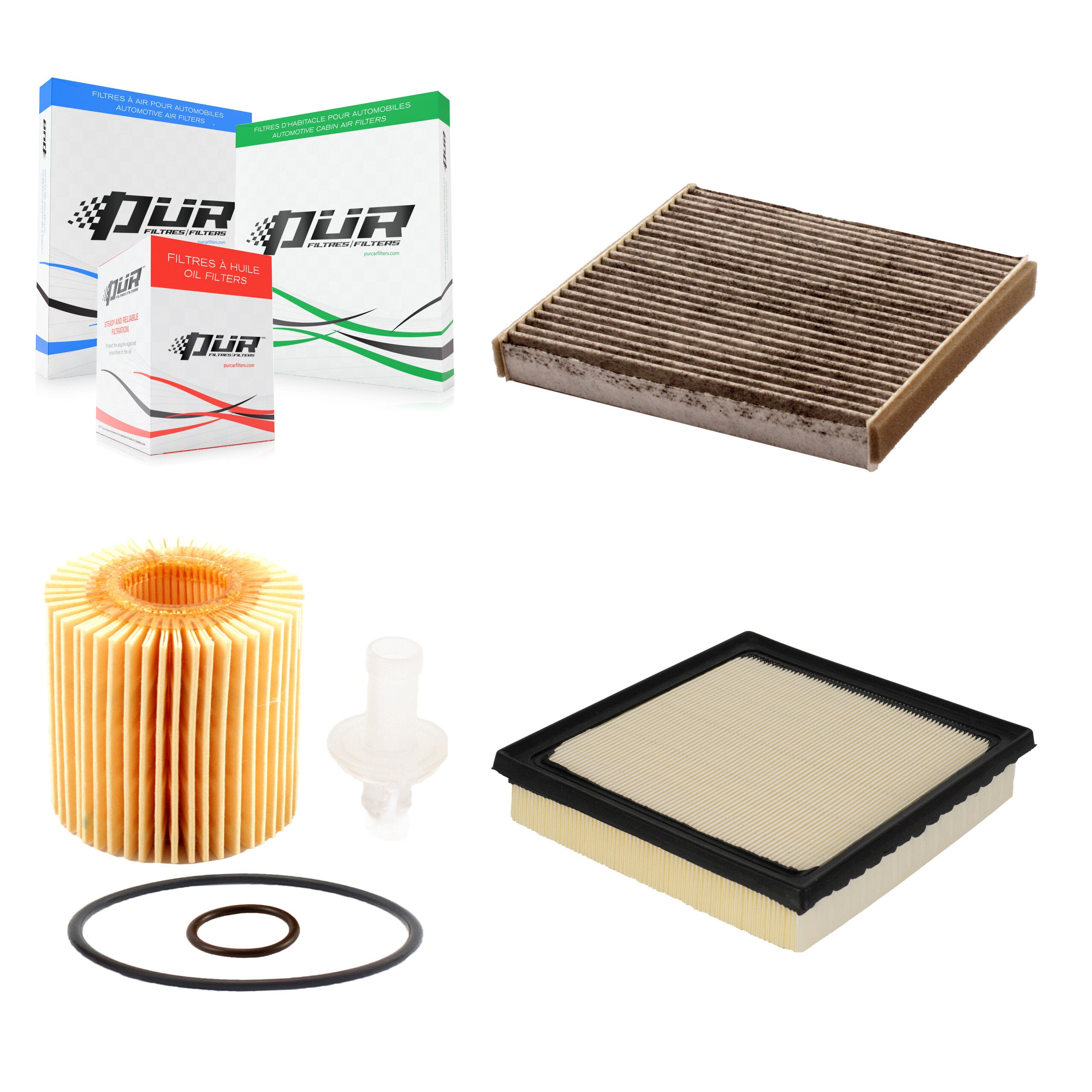 1x Air + 1x Cabin + 1x Engine Cartridge Oil Filter (3 Total) Kit For Toyota Avalon 3.5L KFM-100396