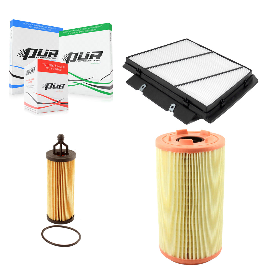 1x Air + 1x Cabin + 1x Engine Cartridge Oil Filter (3 Total) Kit For Ram ProMaster 2500 KFM-100408