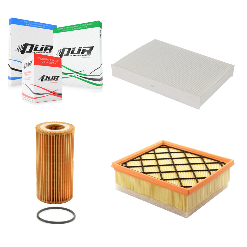 1x Air + 1x Cabin + 1x Engine Cartridge Oil Filter (3 Total) Kit For Volvo S60 XC60 V60 KFM-100427