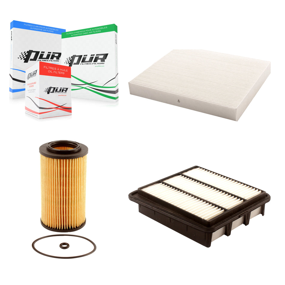 1x Air + 1x Cabin + 1x Engine Cartridge Oil Filter (3 Total) Kit For Hyundai Sonata Azera KFM-100437
