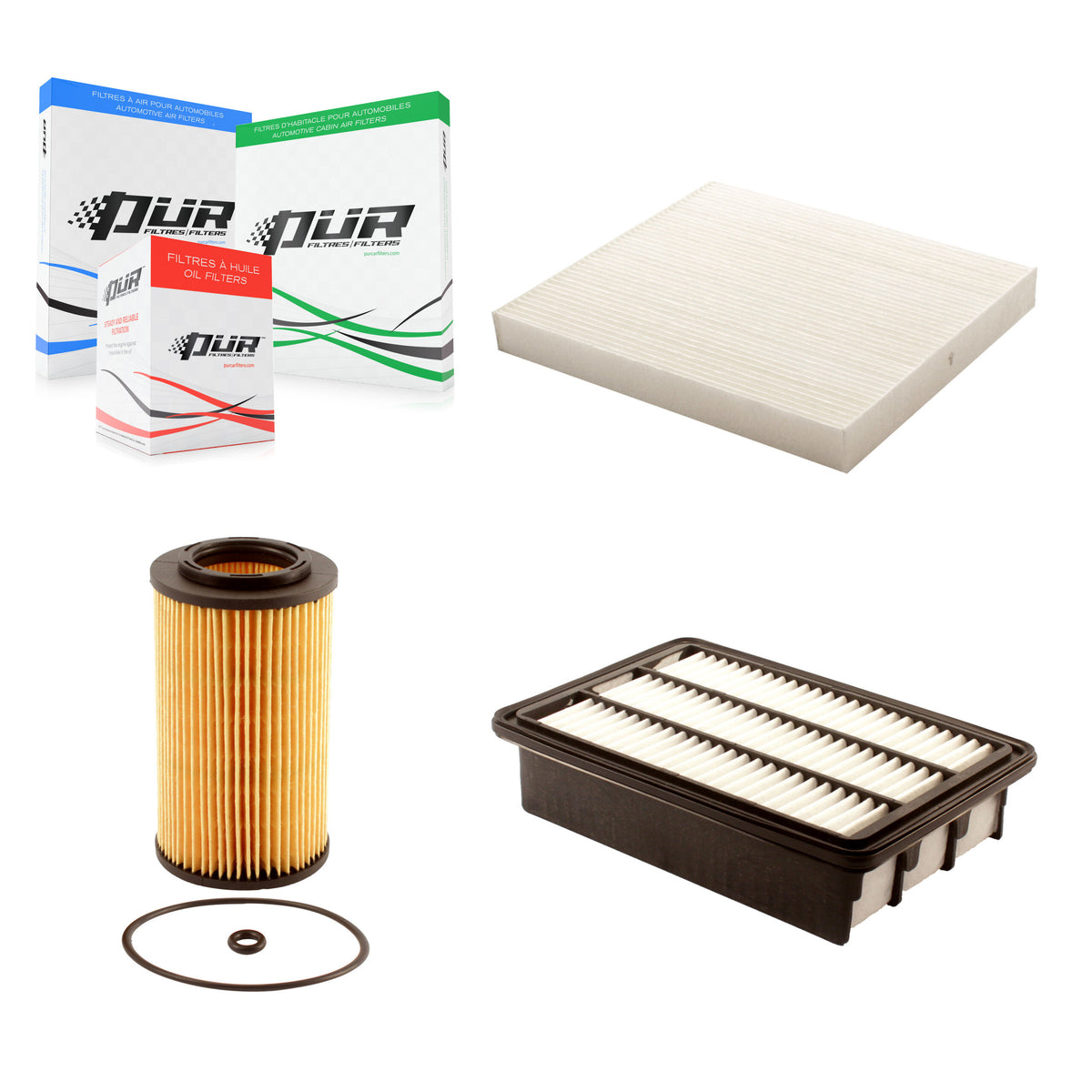 1x Air + 1x Cabin + 1x Engine Cartridge Oil Filter (3 Total) Kit For Hyundai Santa Fe KFM-100438