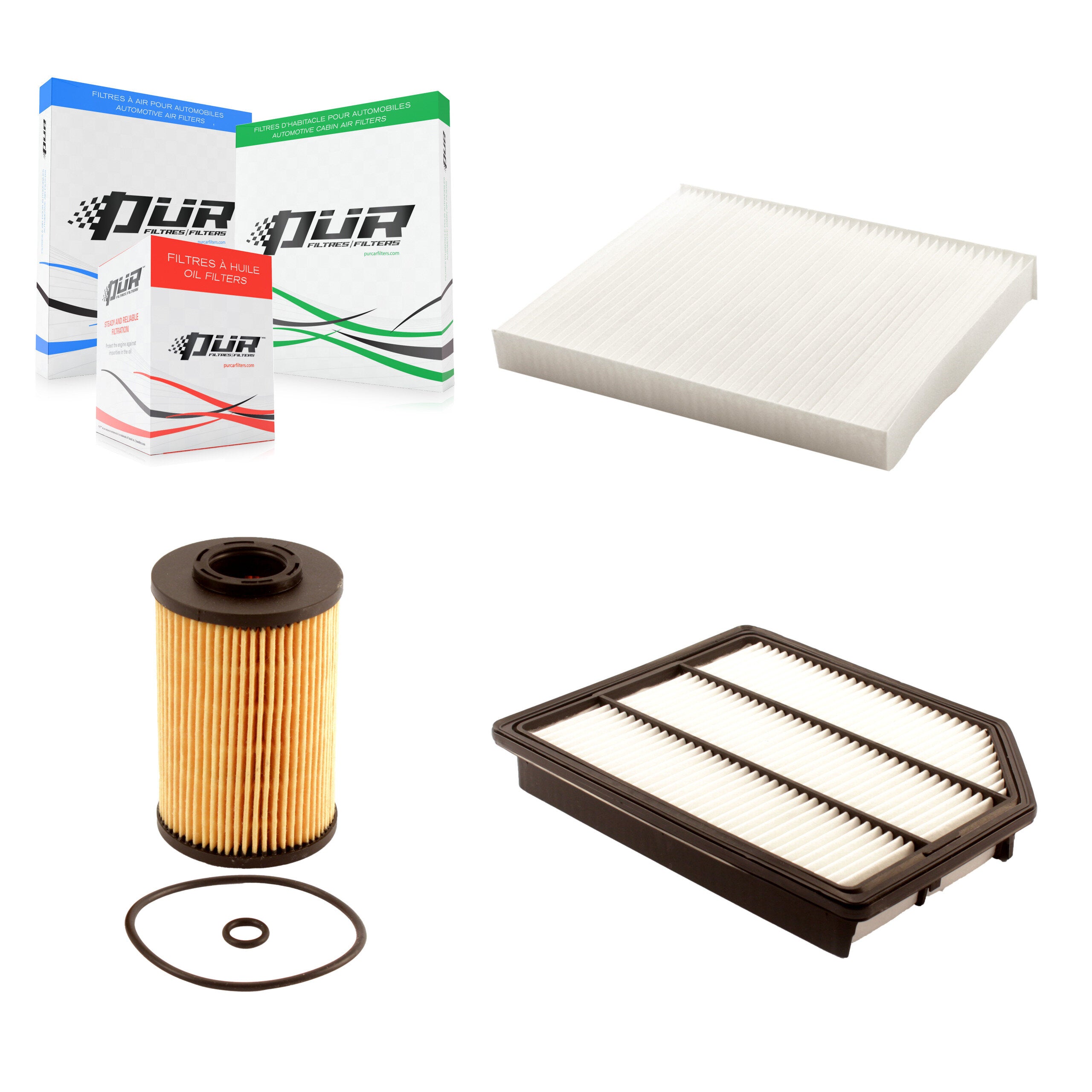 1x Air + 1x Cabin + 1x Engine Cartridge Oil Filter (3 Total) Kit For Hyundai Veracruz KFM-100447