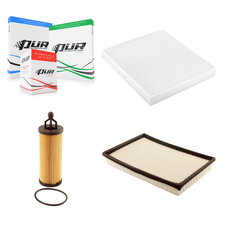 1x Air + 1x Cabin + 1x Engine Cartridge Oil Filter (3 Total) Kit For Ram 1500 3.6L KFM-100472