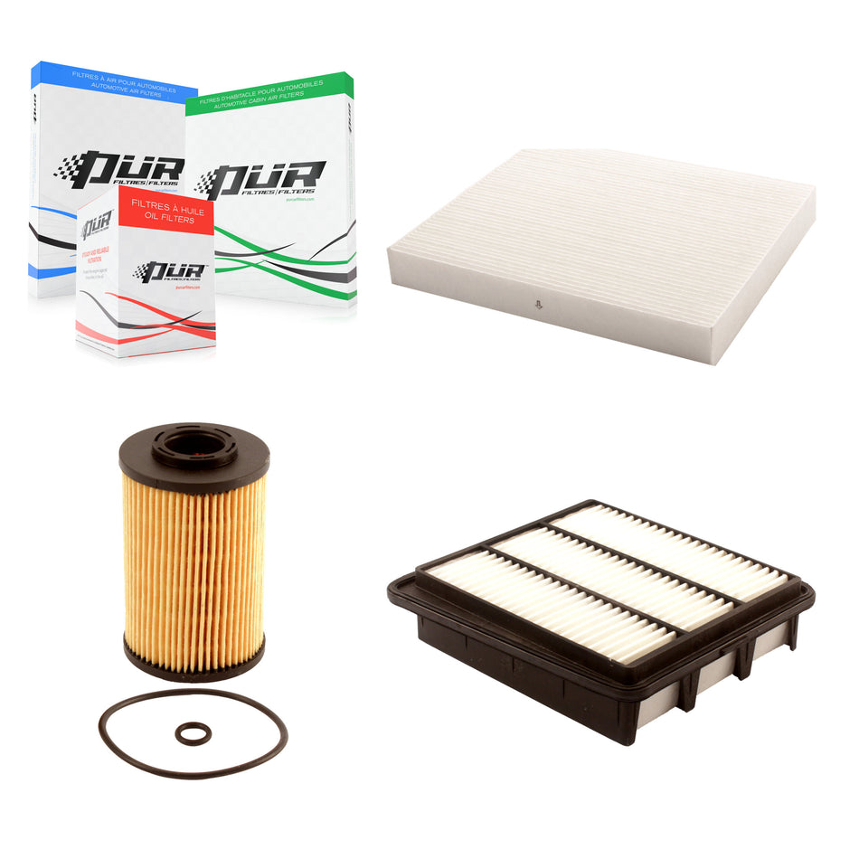 1x Air + 1x Cabin + 1x Engine Cartridge Oil Filter (3 Total) Kit For Hyundai Azera KFM-100531