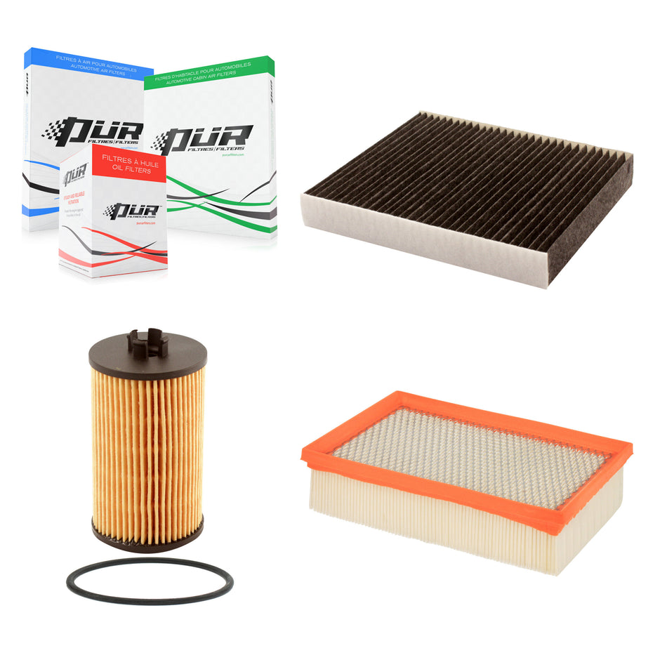 1x Air + 1x Cabin + 1x Engine Cartridge Oil Filter (3 Total) Kit For Buick Encore Trax KFM-100559