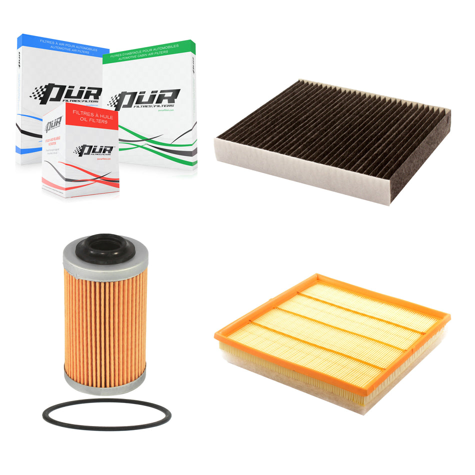 1x Air + 1x Cabin + 1x Engine Cartridge Oil Filter (3 Total) Kit For Cadillac SRX 2.8L KFM-100560