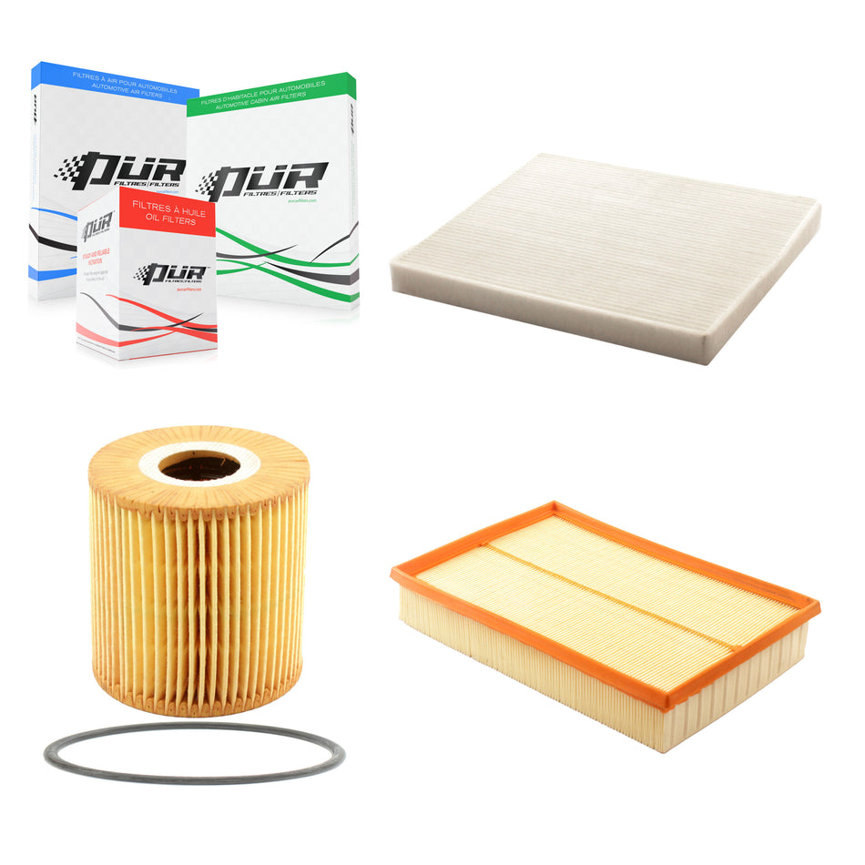 1x Air + 1x Cabin + 1x Engine Cartridge Oil Filter (3 Total) Kit For Volvo S60 XC70 V70 KFM-100564