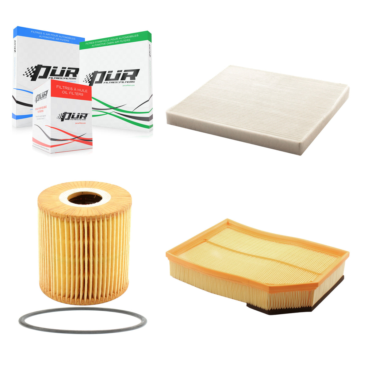 1x Air + 1x Cabin + 1x Engine Cartridge Oil Filter (3 Total) Kit For Volvo XC90 KFM-100565