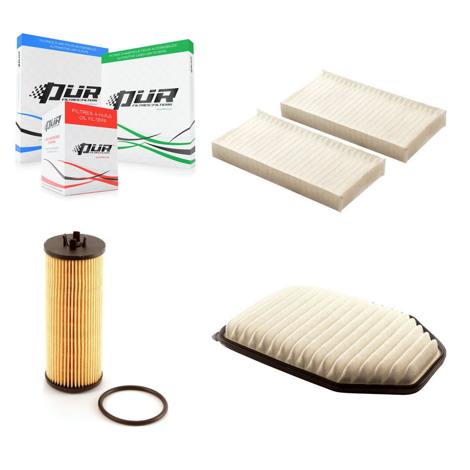 1x Air + 1x Cabin + 1x Engine Cartridge Oil Filter (3 Total) Kit For Jeep Wrangler KFM-100569