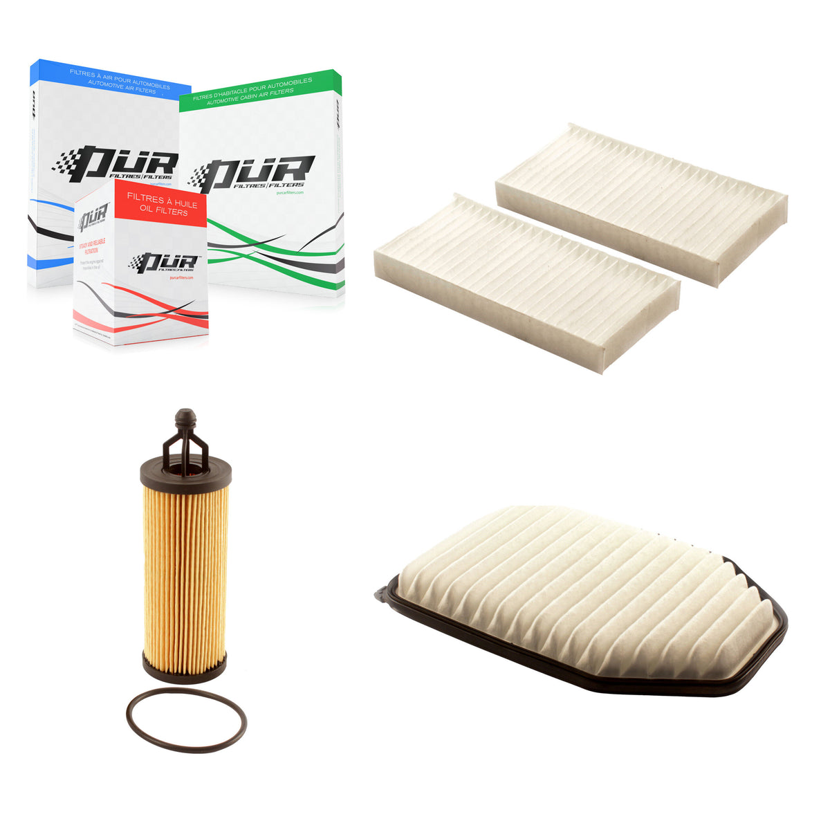 1x Air + 1x Cabin + 1x Engine Cartridge Oil Filter (3 Total) Kit For Jeep Wrangler JK KFM-100570