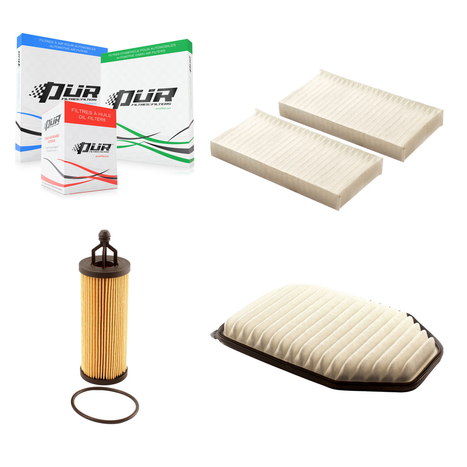 1x Air + 1x Cabin + 1x Engine Cartridge Oil Filter (3 Total) Kit For Jeep Wrangler JK KFM-100570