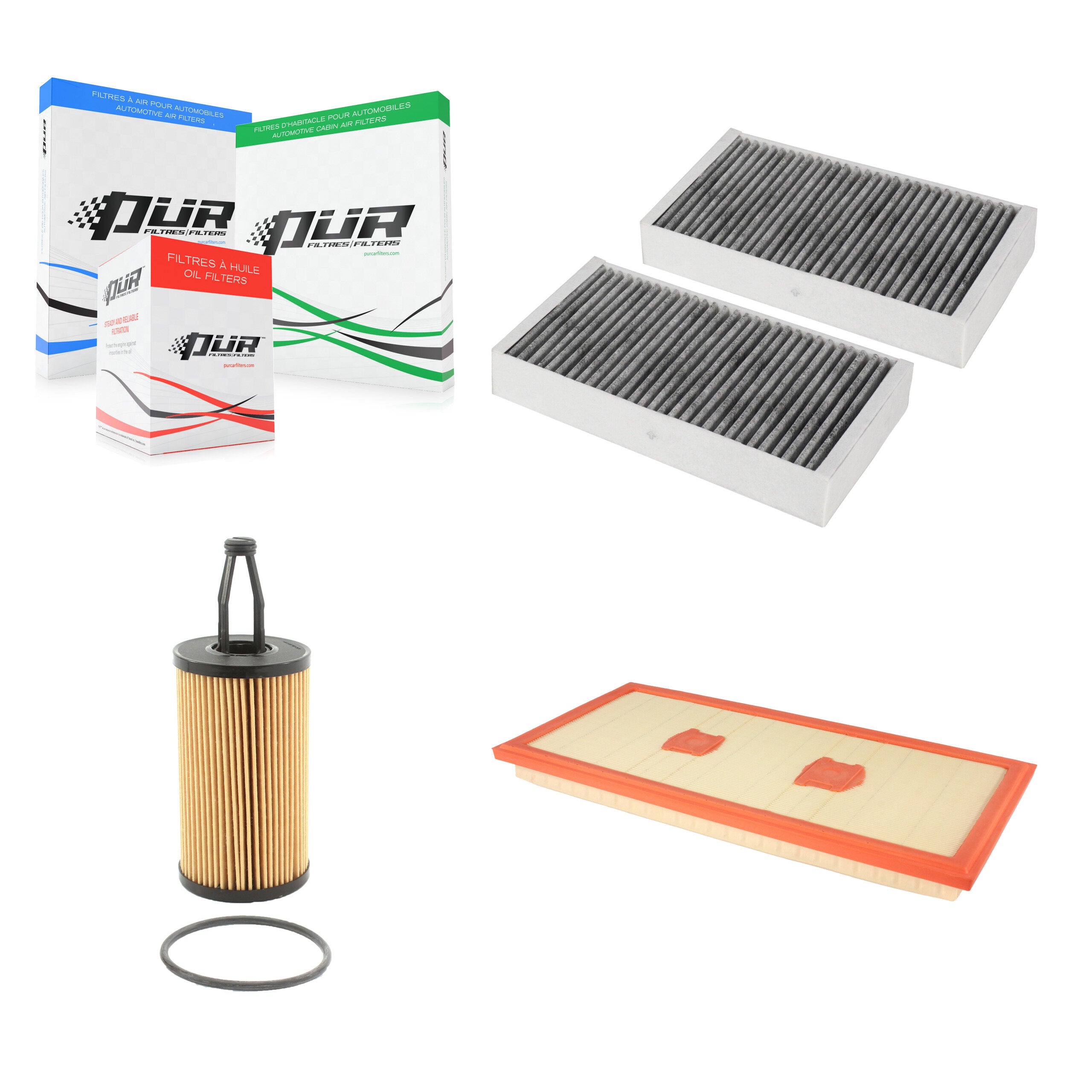 1x Air + 1x Cabin + 1x Engine Cartridge Oil Filter (3 Total) Kit For Mercedes-Benz R350 KFM-100571