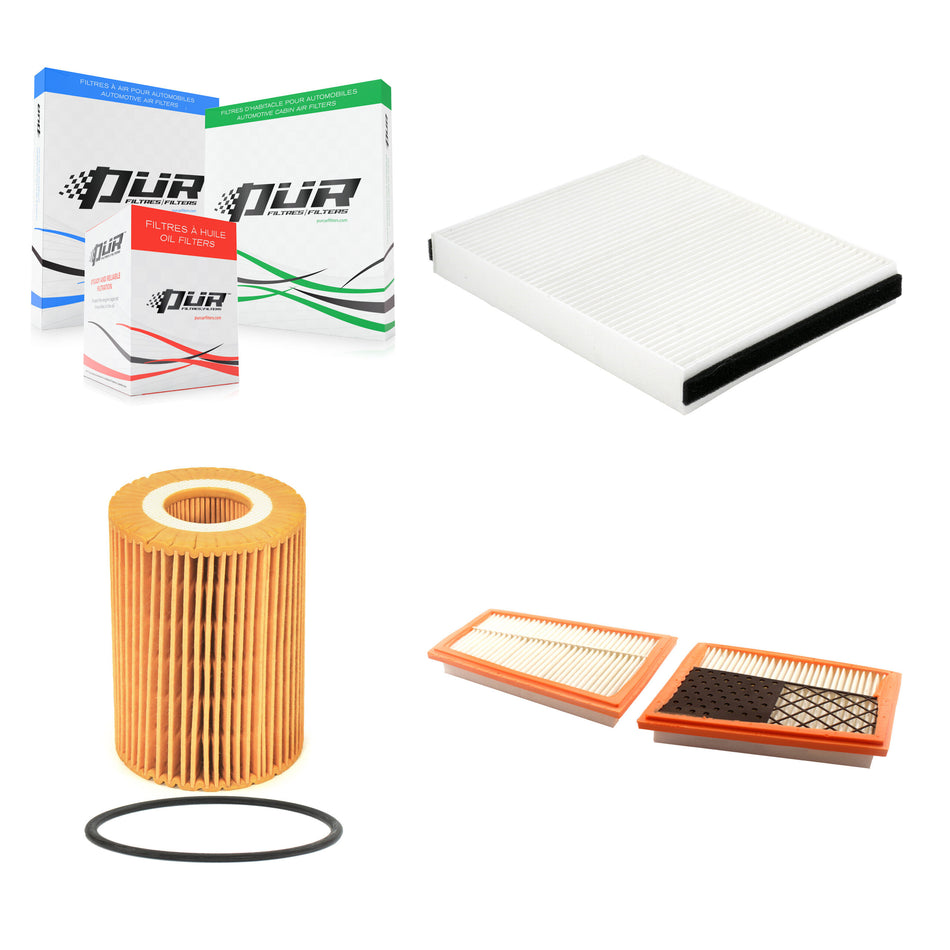 1x Air + 1x Cabin + 1x Engine Cartridge Oil Filter (3 Total) Kit For Mercedes-Benz ML350 KFM-104417