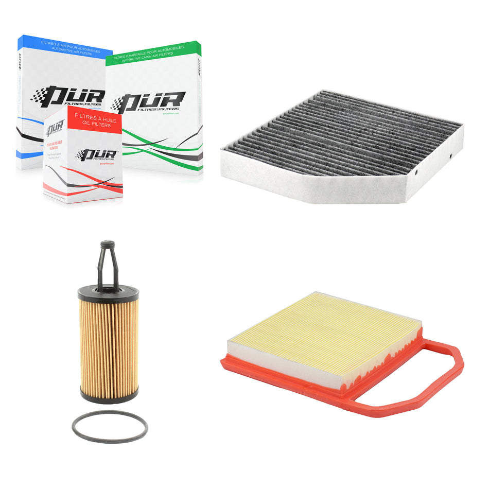 1x Air + 1x Cabin + 1x Engine Cartridge Oil Filter (3 Total) Kit For Mercedes-Benz C43 KFM-104422