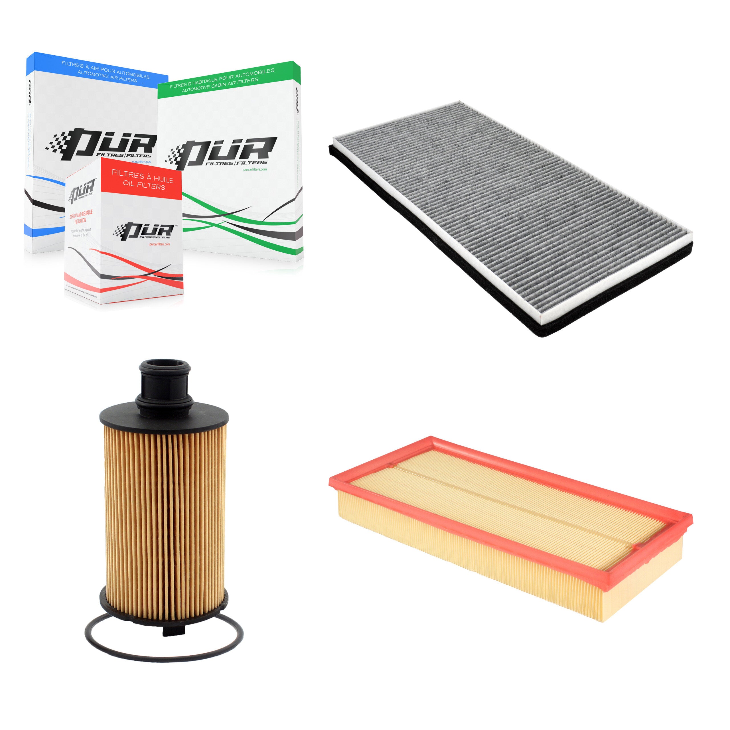 1x Air + 1x Cabin + 1x Engine Cartridge Oil Filter (3 Total) Kit For Land Rover Range KFM-104436