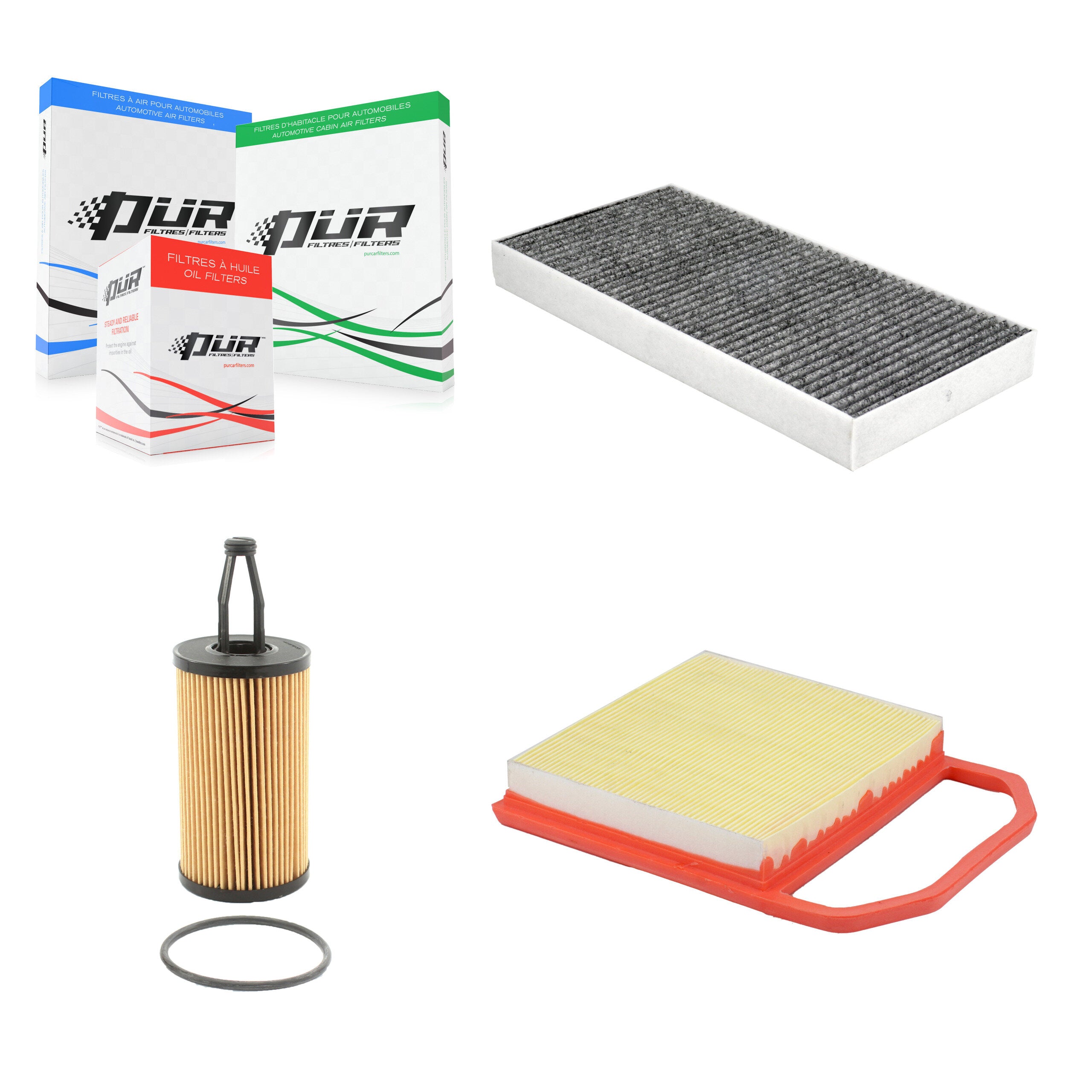 1x Air + 1x Cabin + 1x Engine Cartridge Oil Filter (3 Total) Kit For KFM-104439