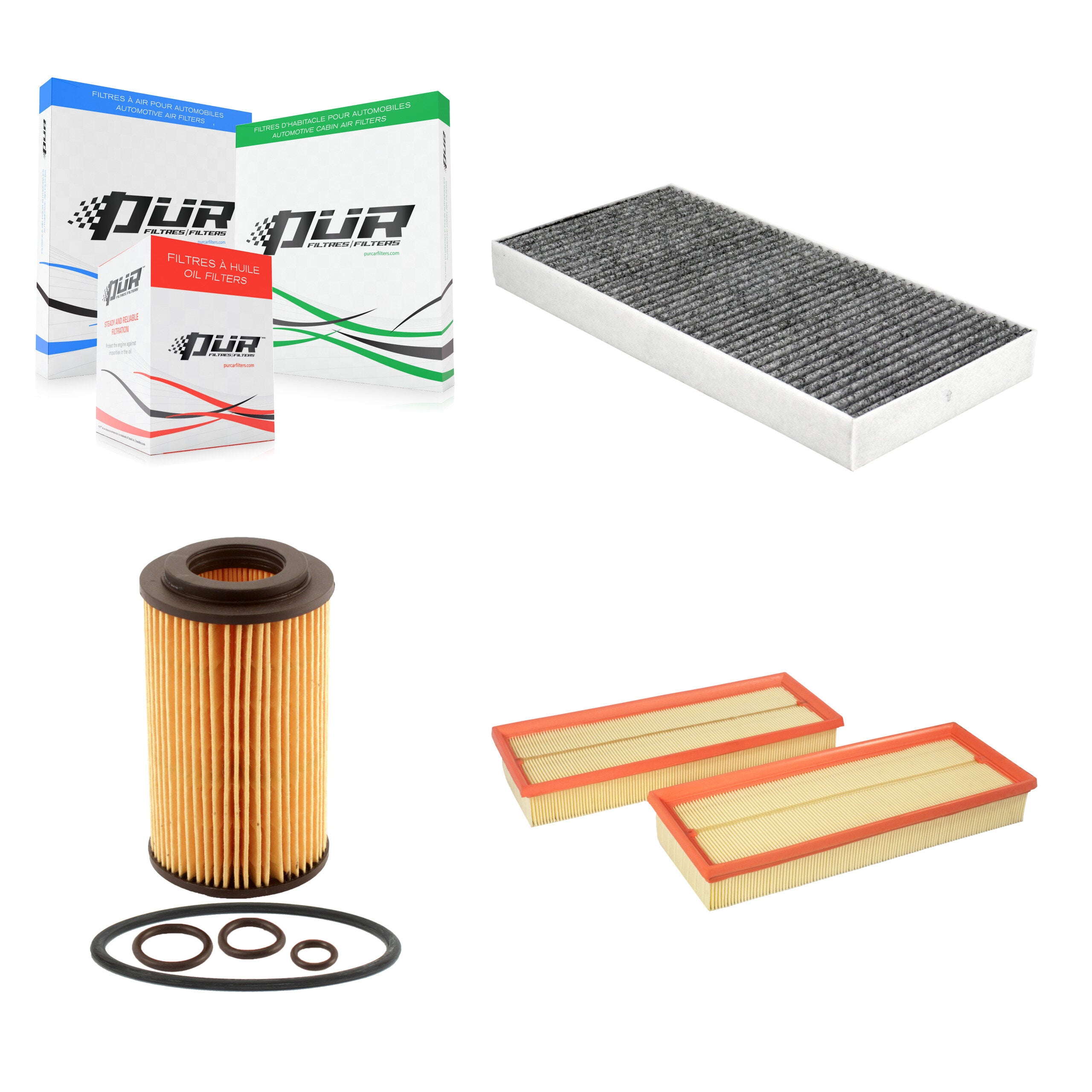1x Air + 1x Cabin + 1x Engine Cartridge Oil Filter (3 Total) Kit For Mercedes-Benz SLK350 KFM-104440