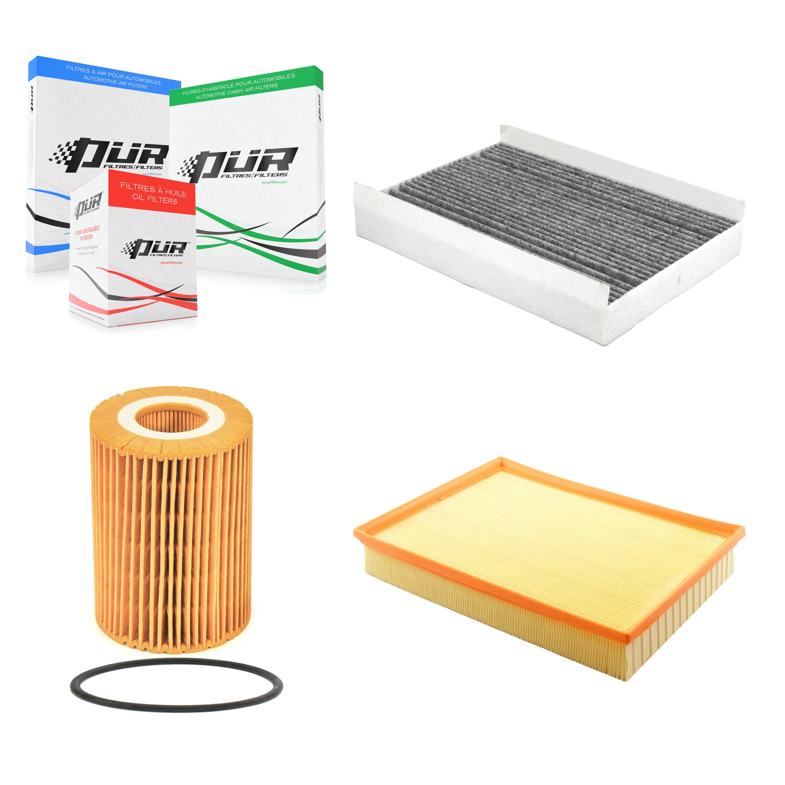 1x Air + 1x Cabin + 1x Engine Cartridge Oil Filter (3 Total) Kit For Mercedes-Benz 2500 KFM-104446