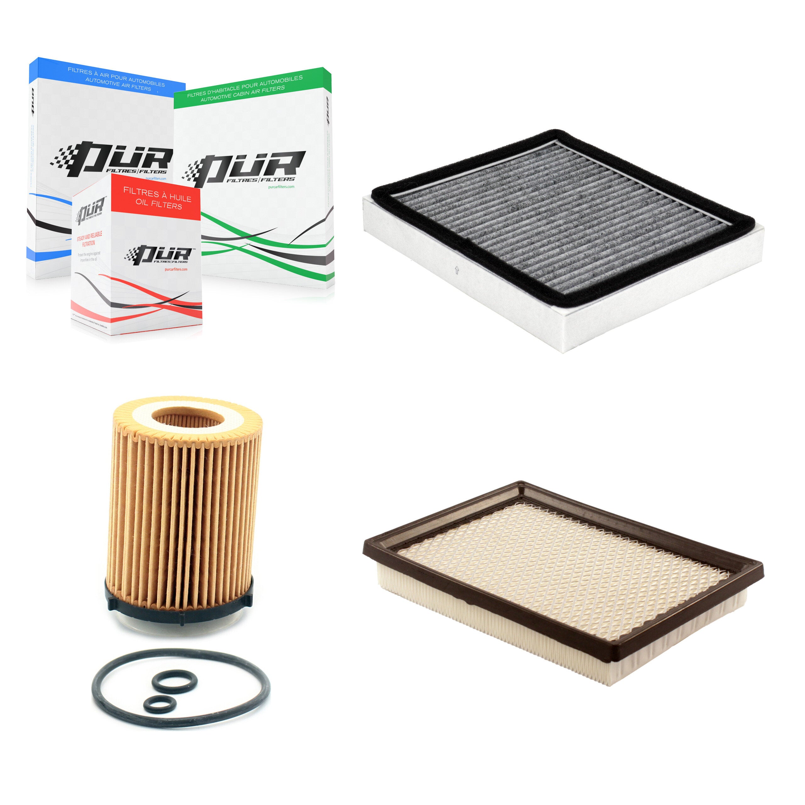 1x Air + 1x Cabin + 1x Engine Cartridge Oil Filter (3 Total) Kit For INFINITI Q50 2.0L KFM-104452