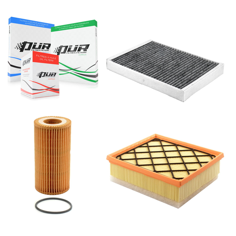 1x Air + 1x Cabin + 1x Engine Cartridge Oil Filter (3 Total) Kit For Volvo XC60 S60 V60 KFM-104454