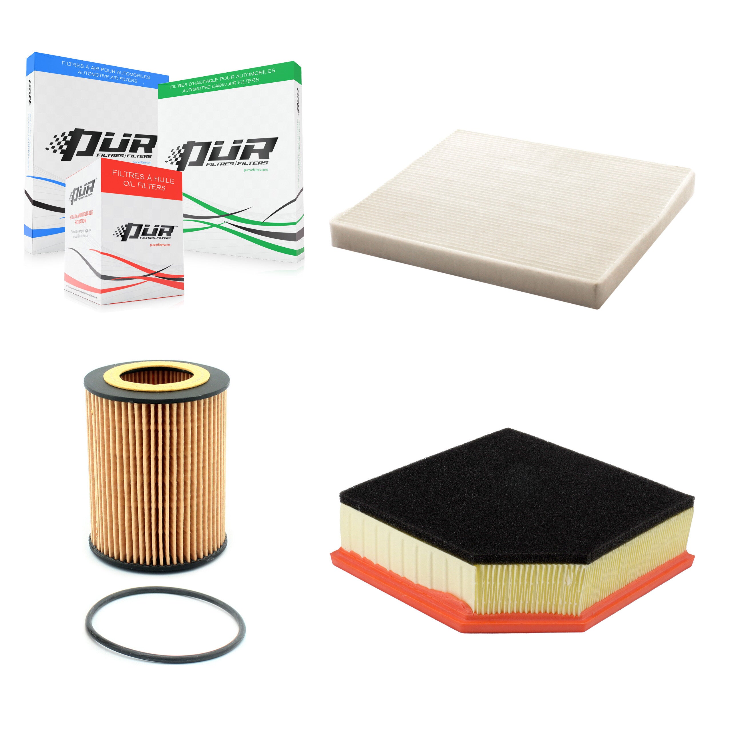 1x Air + 1x Cabin + 1x Engine Cartridge Oil Filter (3 Total) Kit For Volvo XC90 3.2L KFM-104461