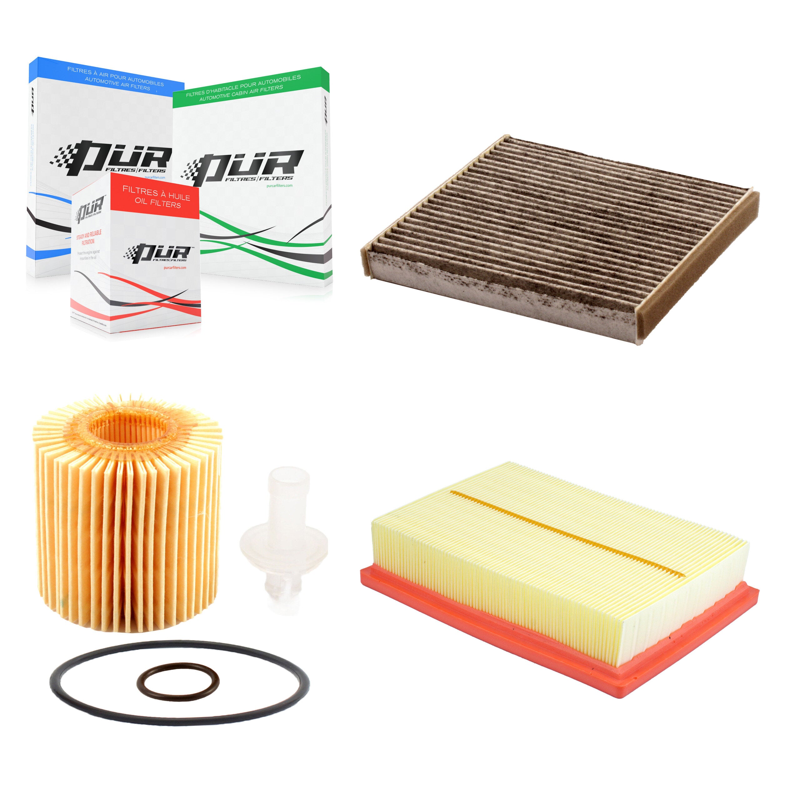 1x Air + 1x Cabin + 1x Engine Cartridge Oil Filter (3 Total) Kit For Toyota Highlander KFM-104465