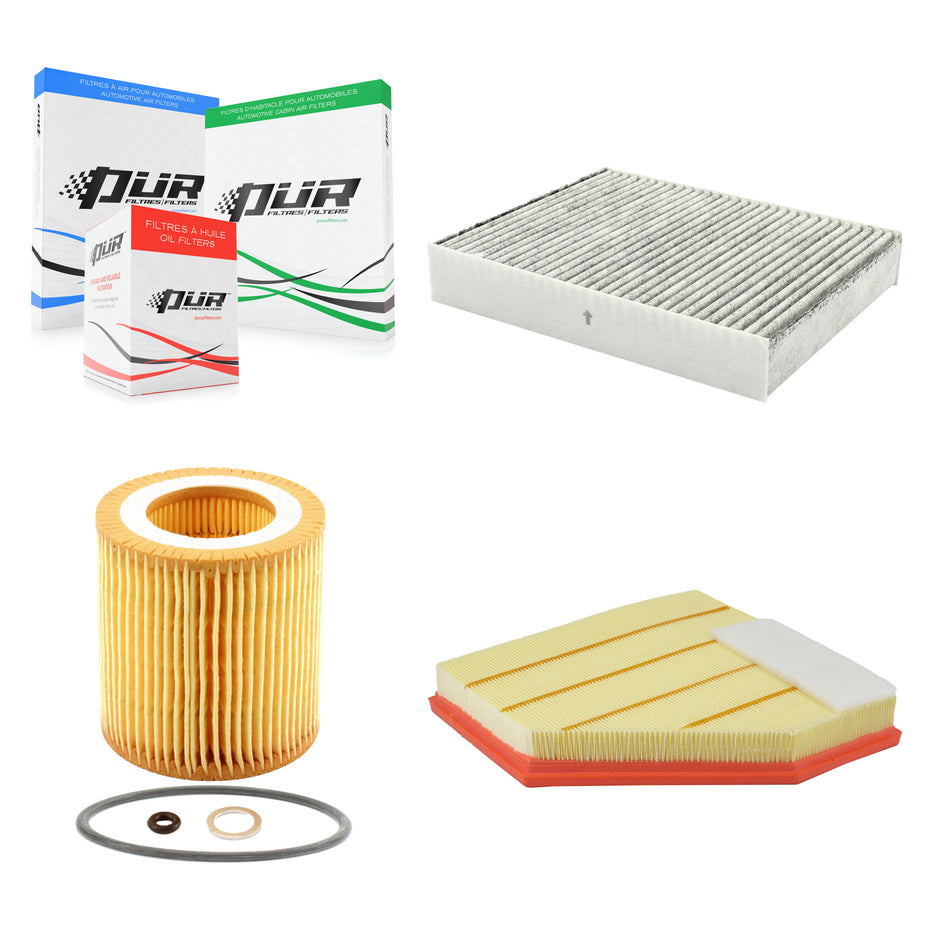 1x Air + 1x Cabin + 1x Engine Cartridge Oil Filter (3 Total) Kit For BMW 320i xDrive KFM-104469
