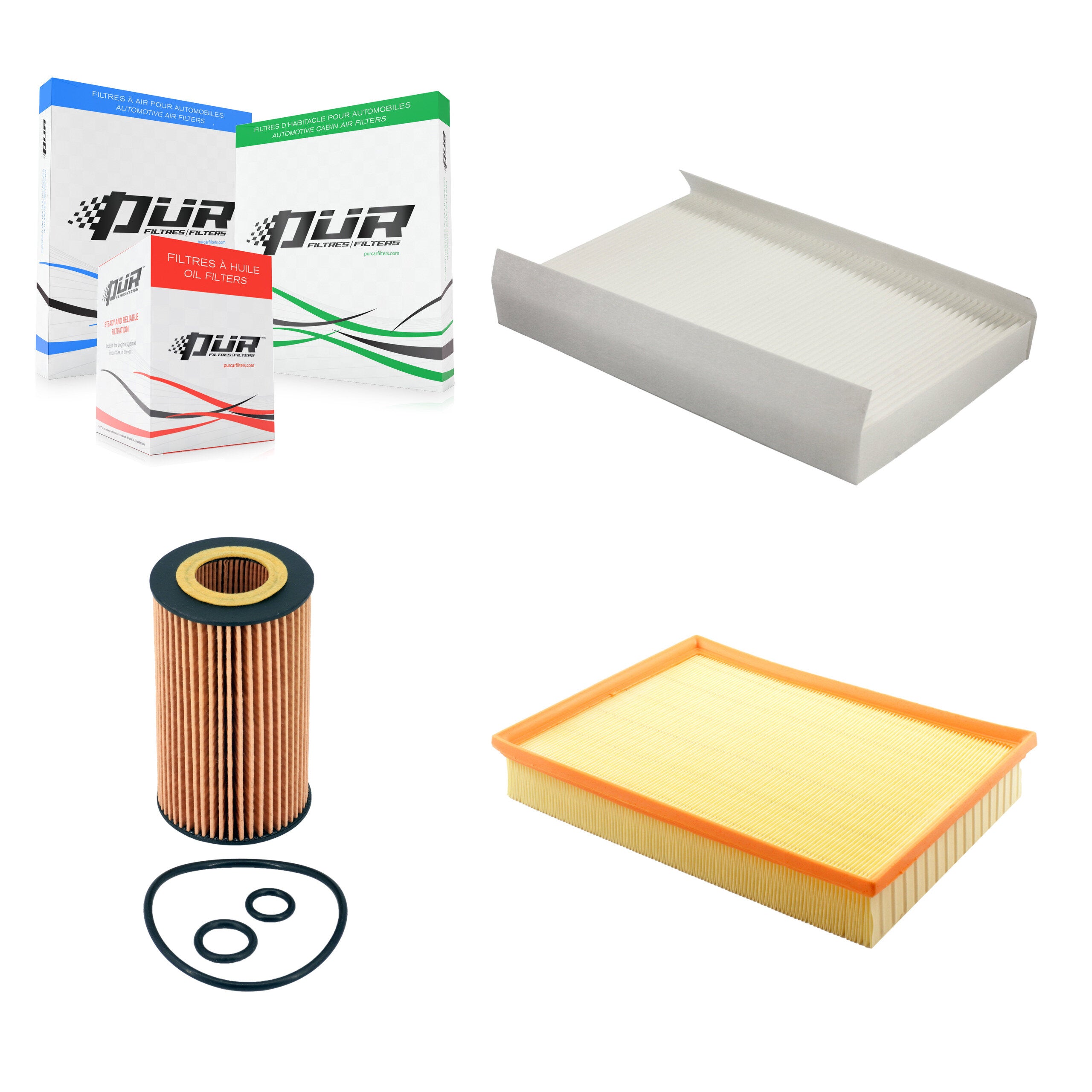 1x Air + 1x Cabin + 1x Engine Cartridge Oil Filter (3 Total) Kit For Mercedes-Benz 2500 KFM-104473